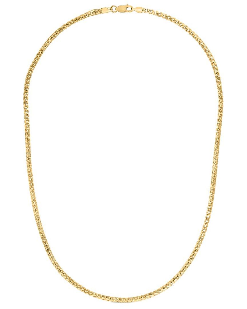 Italian Silver Metallic 14k Over Franco Chain Necklace for men