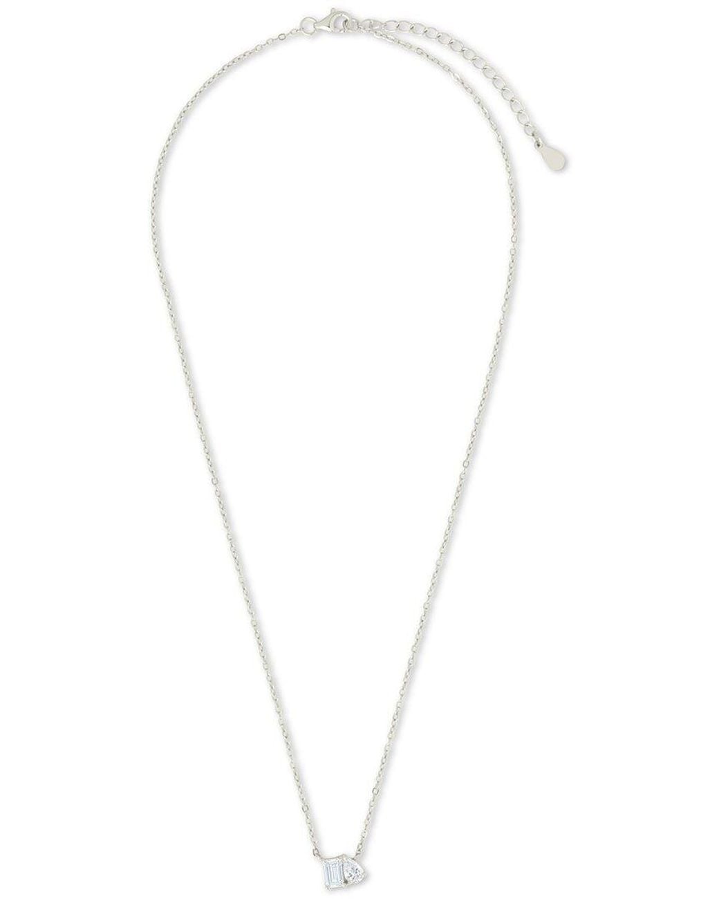 Sterling Forever White Cz Guinevere Necklace