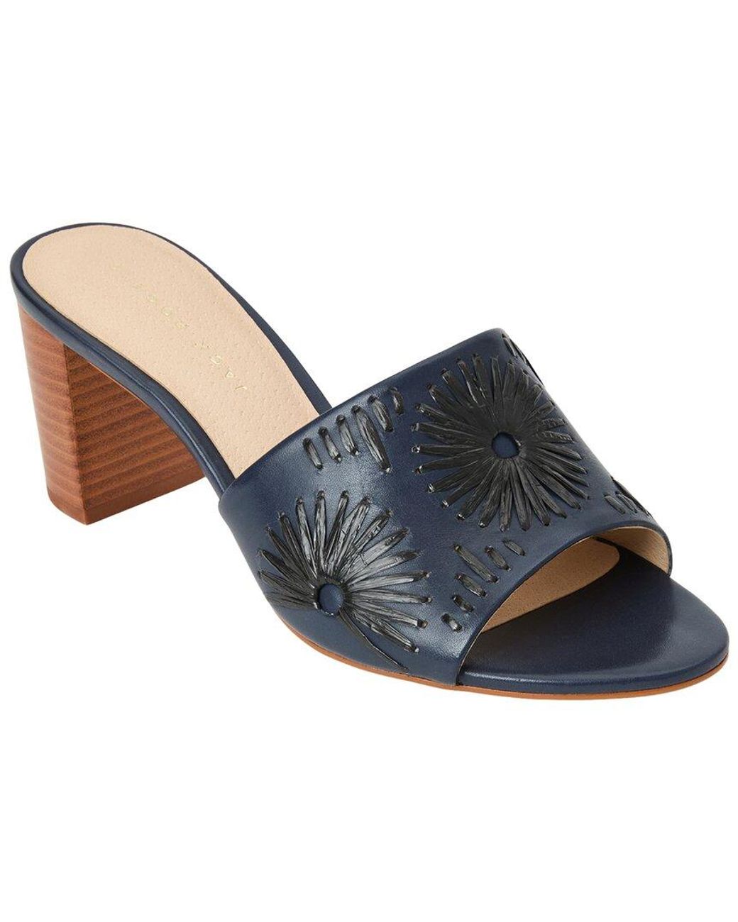 Jack Rogers Blue Susie Raffia & Leather Sandal