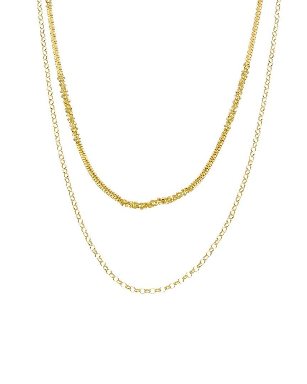 Italian Gold Over Silver Metallic 18K Plated Multi Strand Necklace