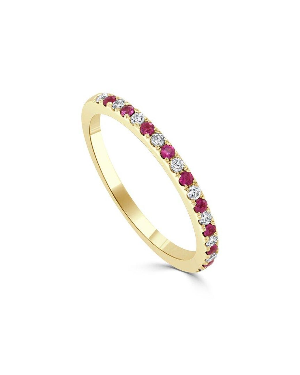 Sabrina Designs Metallic 14k 0.26 Ct. Tw. Diamond & Sapphire Half-eternity Ring