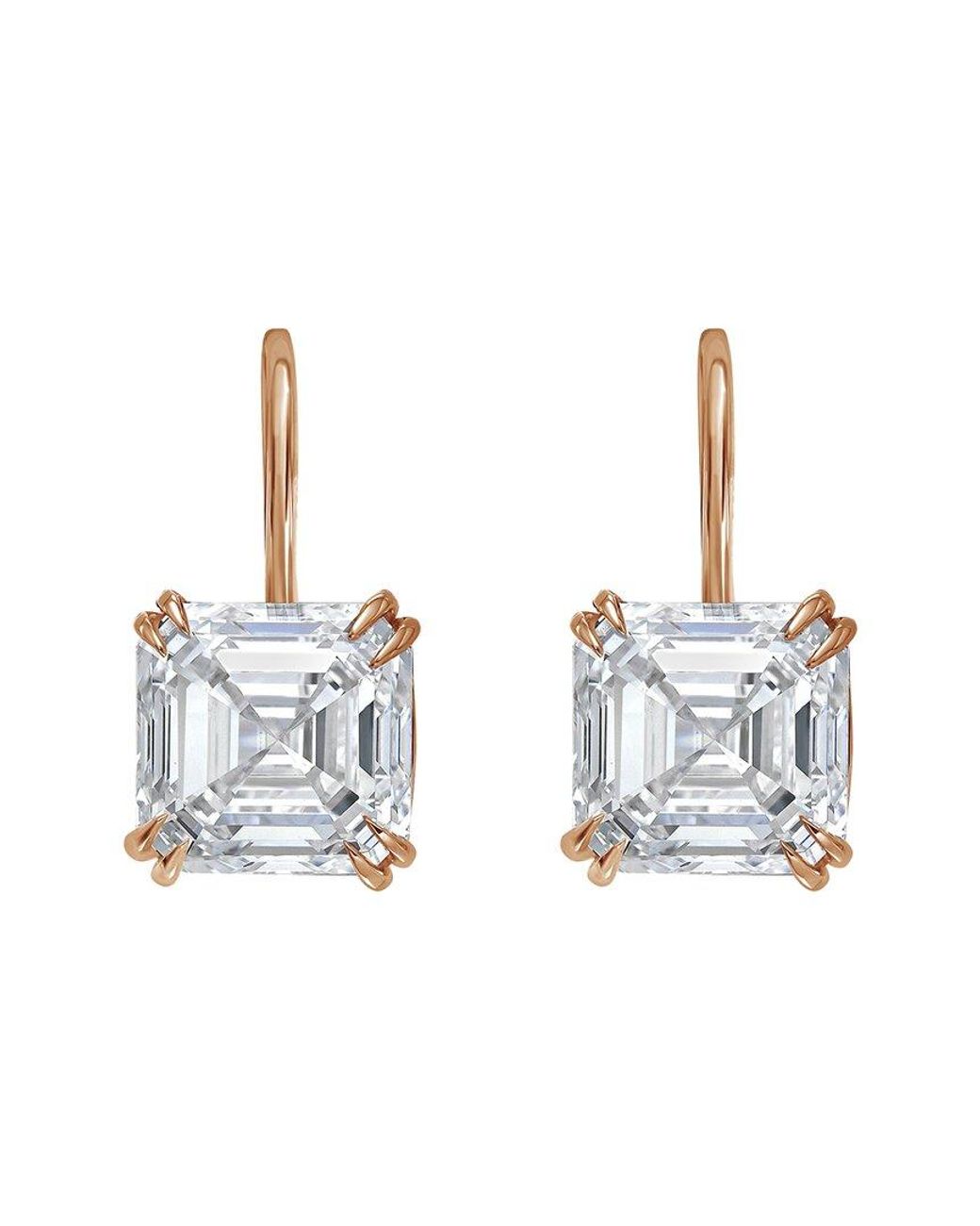Diana M Metallic Diana M. 14K Rose 6.00 Ct. Tw. Lab-Grown Diamond Hanging Earrings