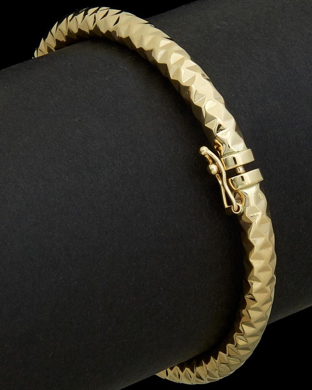 Italian Gold Black 14k Hinged Bangle