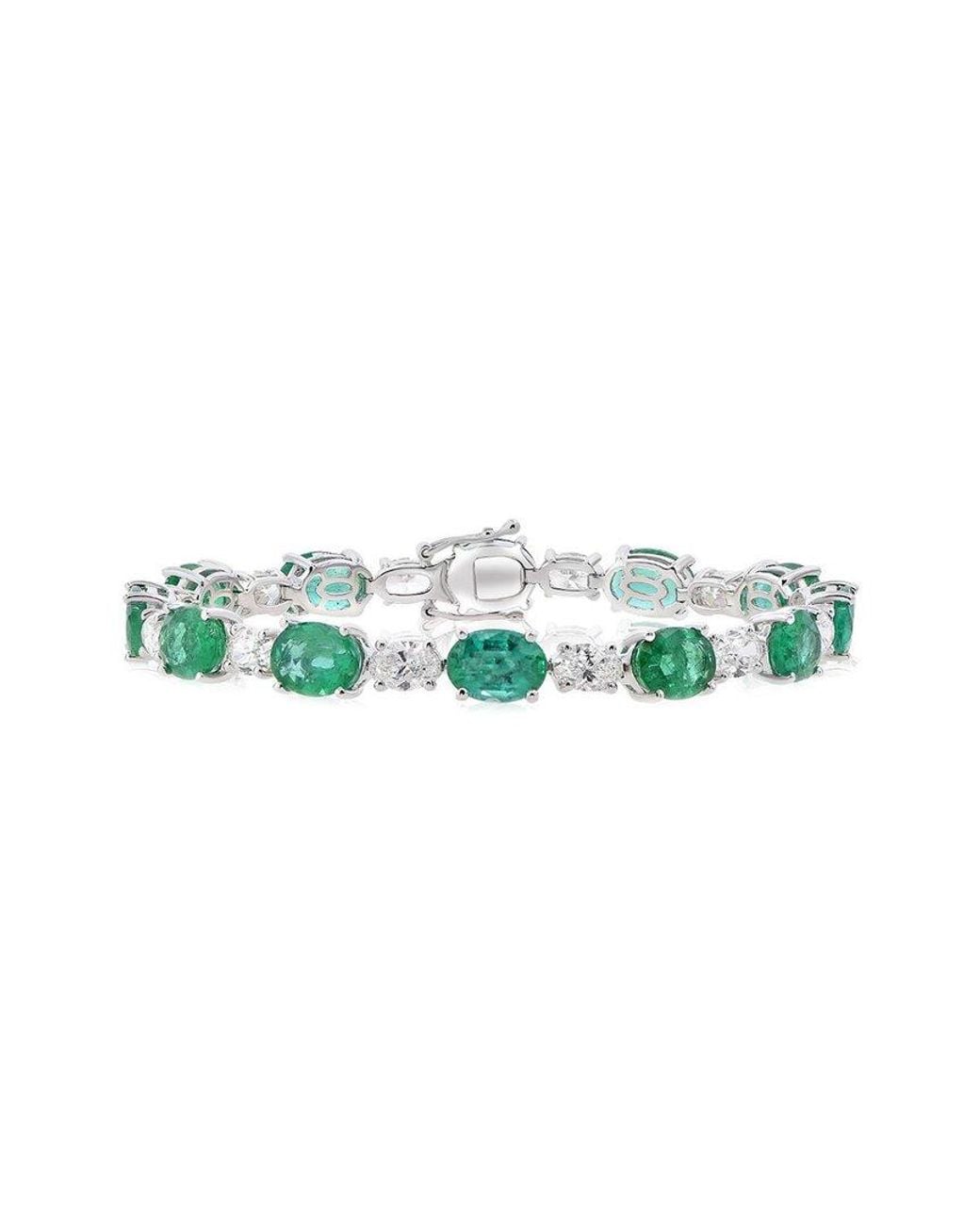 Diana M Green Fine Jewelry 18K 18.31 Ct. Tw. Diamond & Emerald Bracelet