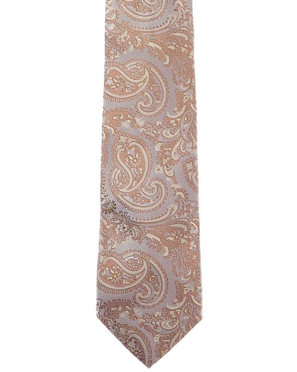 Etro Metallic Paisley Silk Tie for men