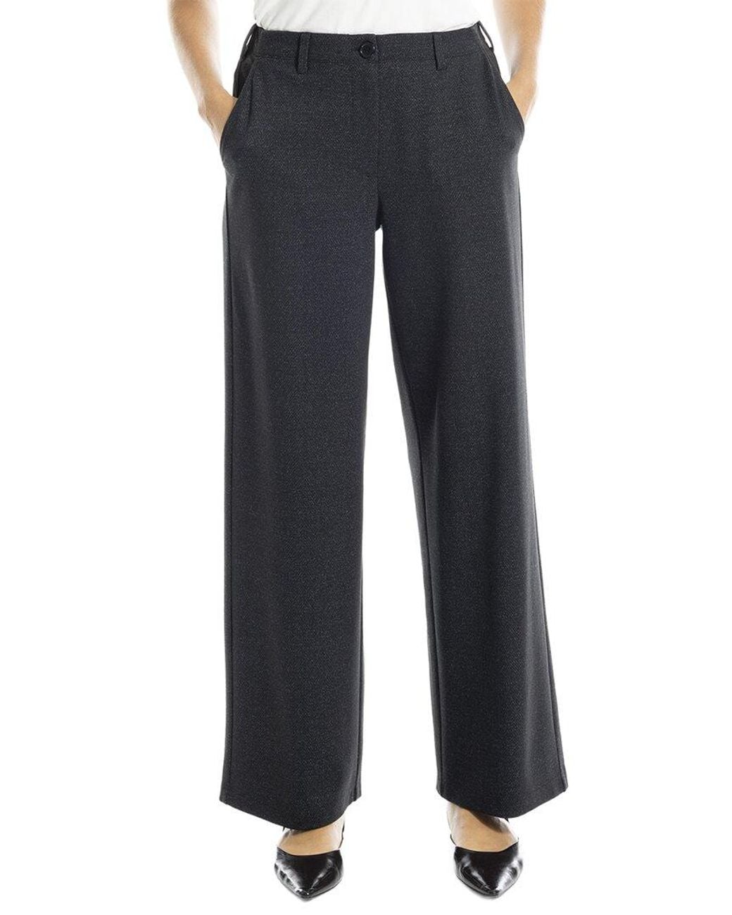 Max Studio Blue Button Front Trouser