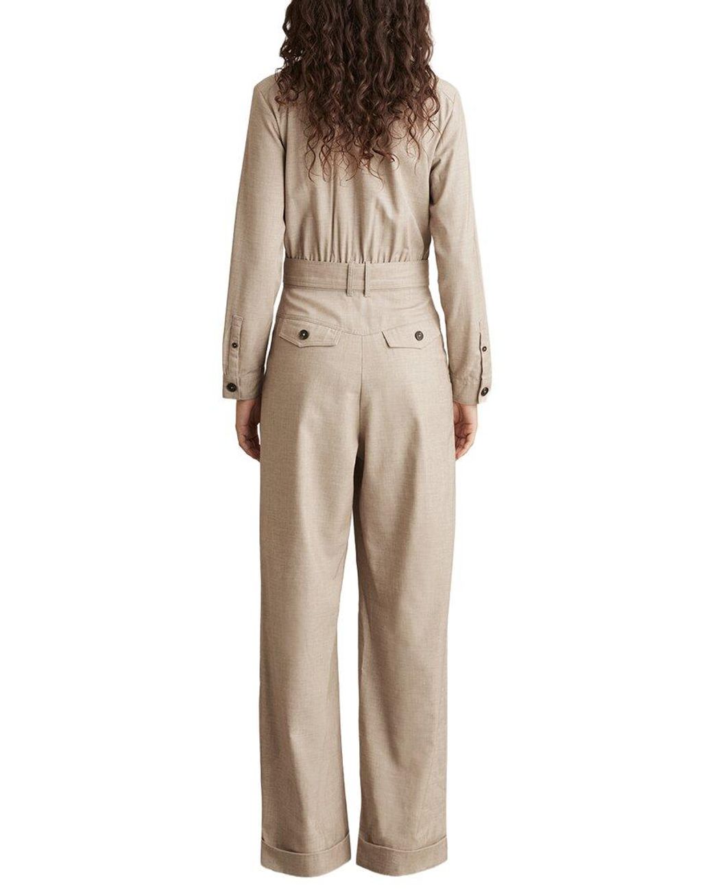 Reiss Natural Abigail Wool-Blend Tailored Jumpsuit