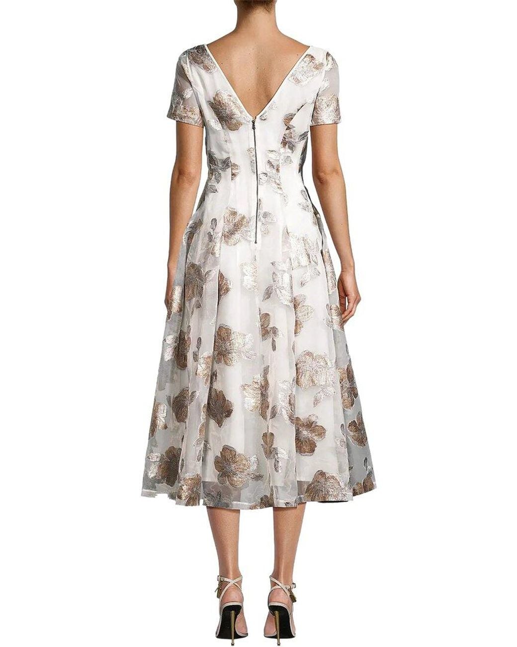 Shani White Printed Midi Dress