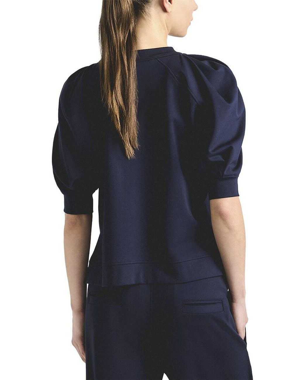 10 Crosby Derek Lam Blue Prisilla Solid Double Jersey Top