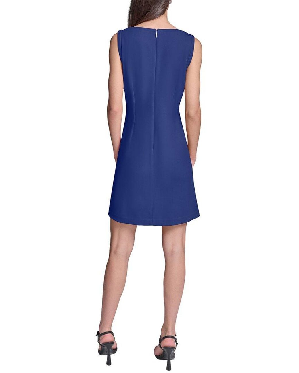 Karl Lagerfeld Blue Scuba A-Line Dress