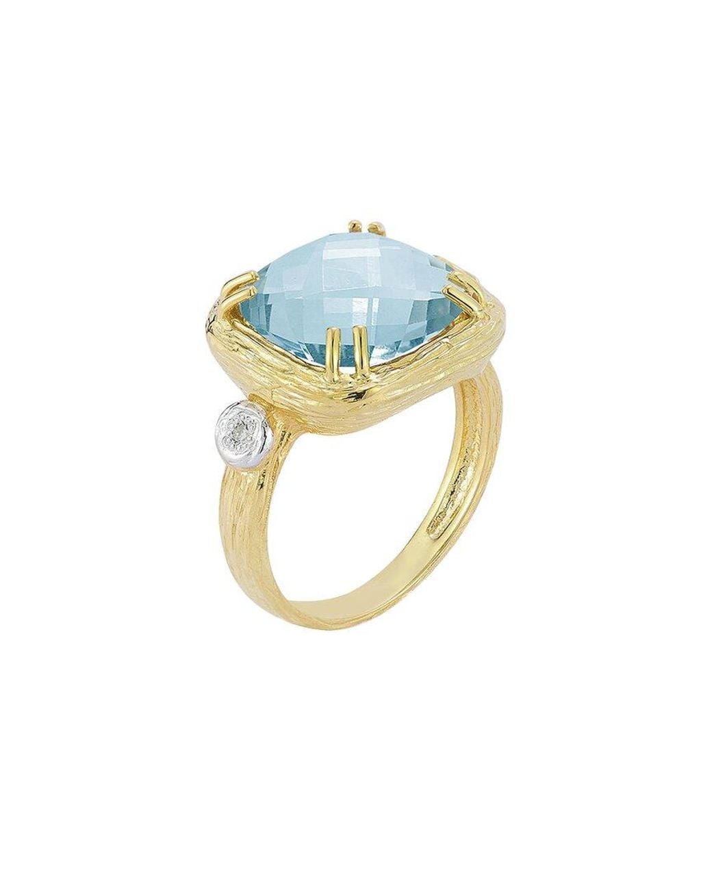 Reiss 14k 8.28 Ct. Tw. Diamond & Blue Topaz Ring