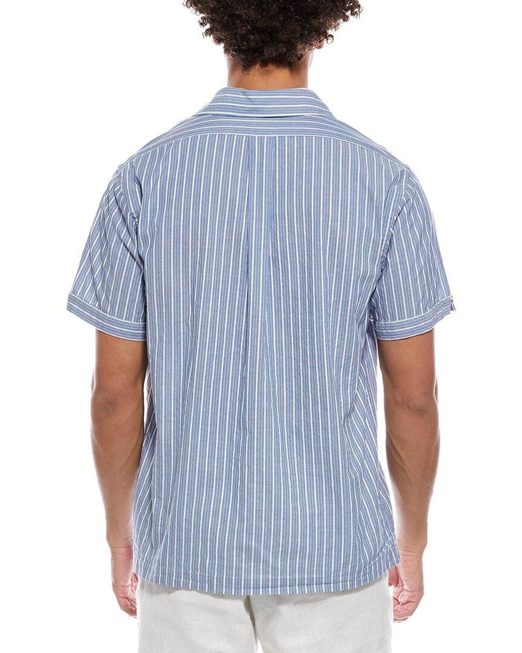 Brooks Brothers Blue Dobby Camp Collar Shirt for men
