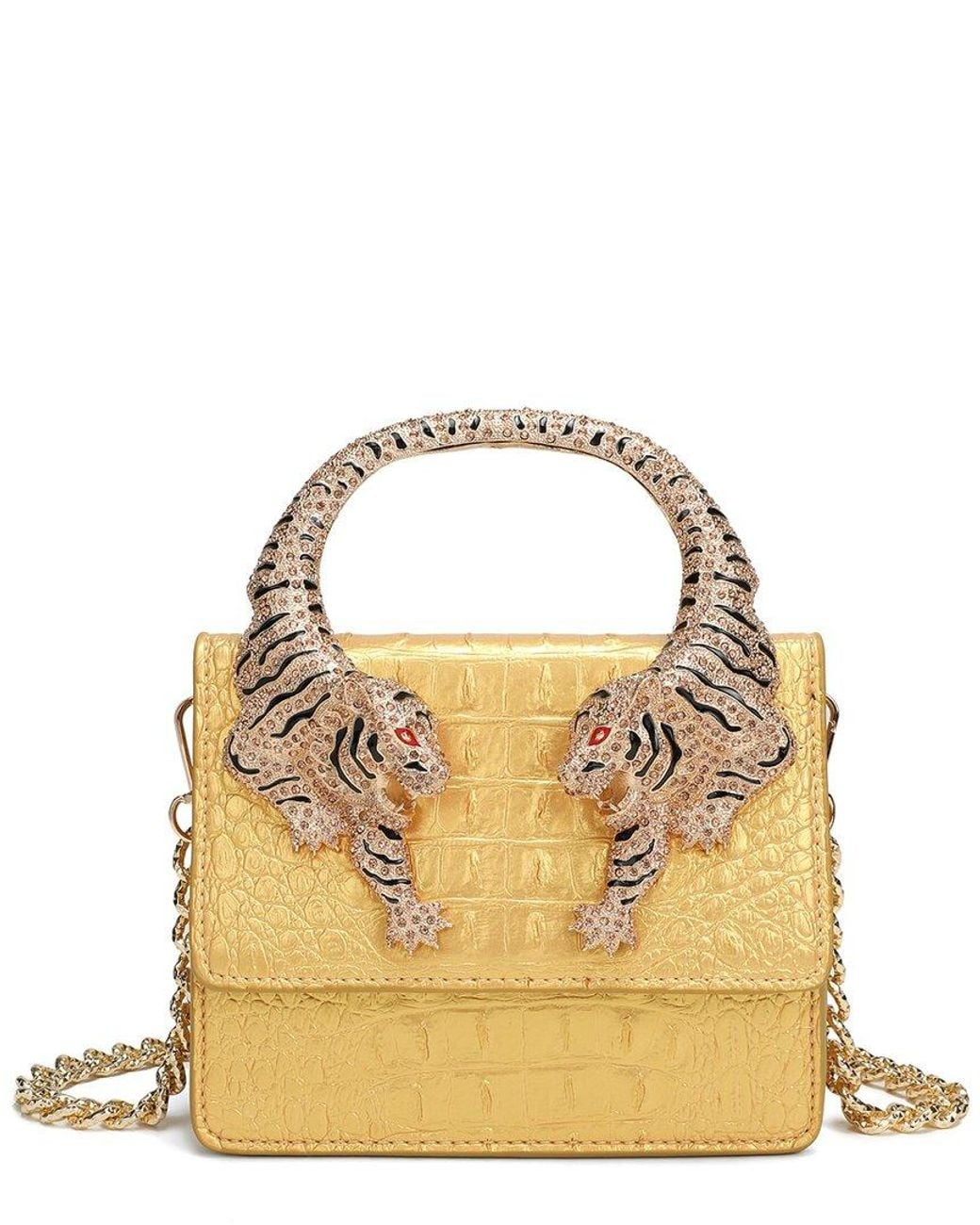 Tiffany & Fred Paris Metallic Leather Shoulder Bag