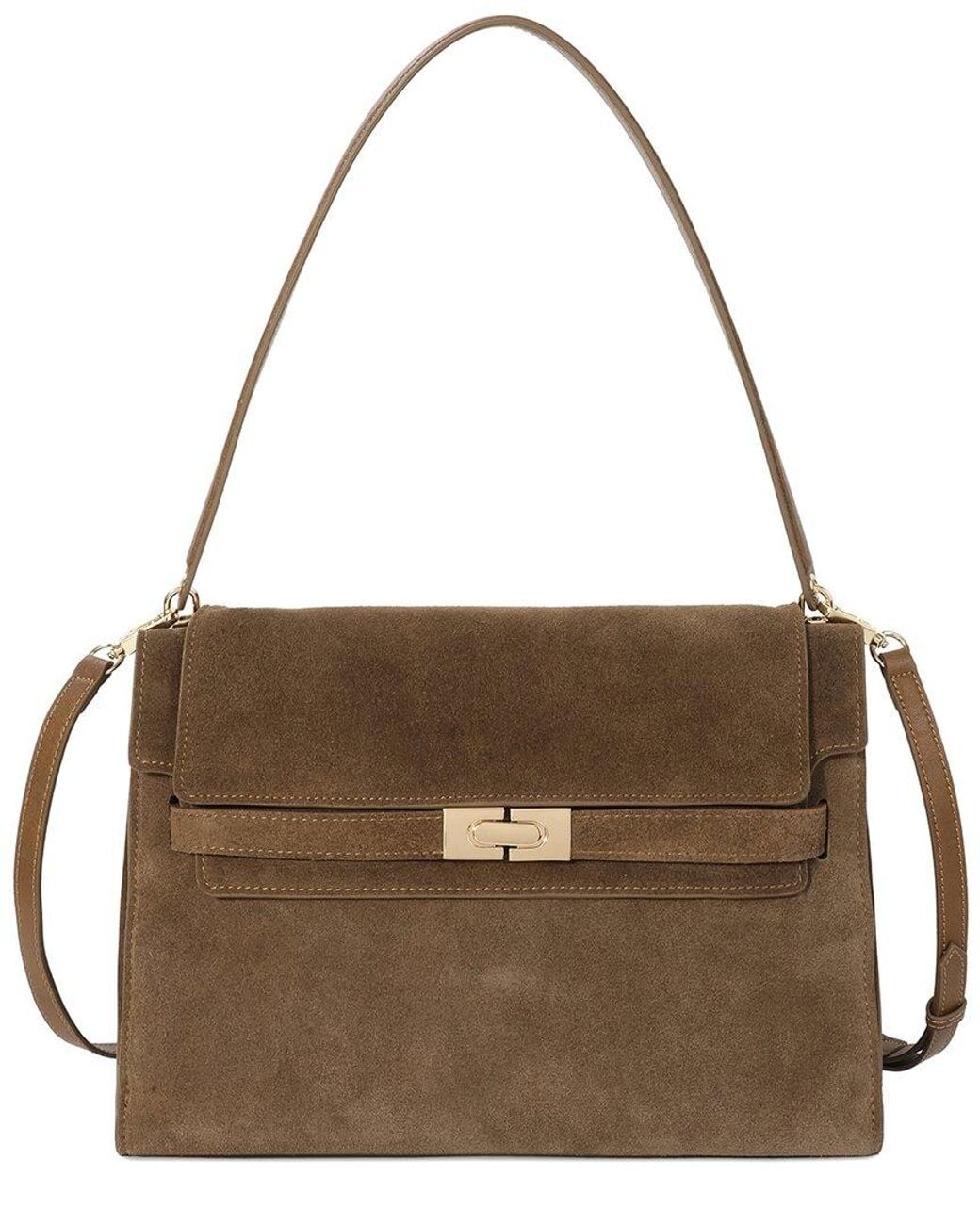 Tiffany & Fred Paris Brown Refined Suede Shoulder Bag