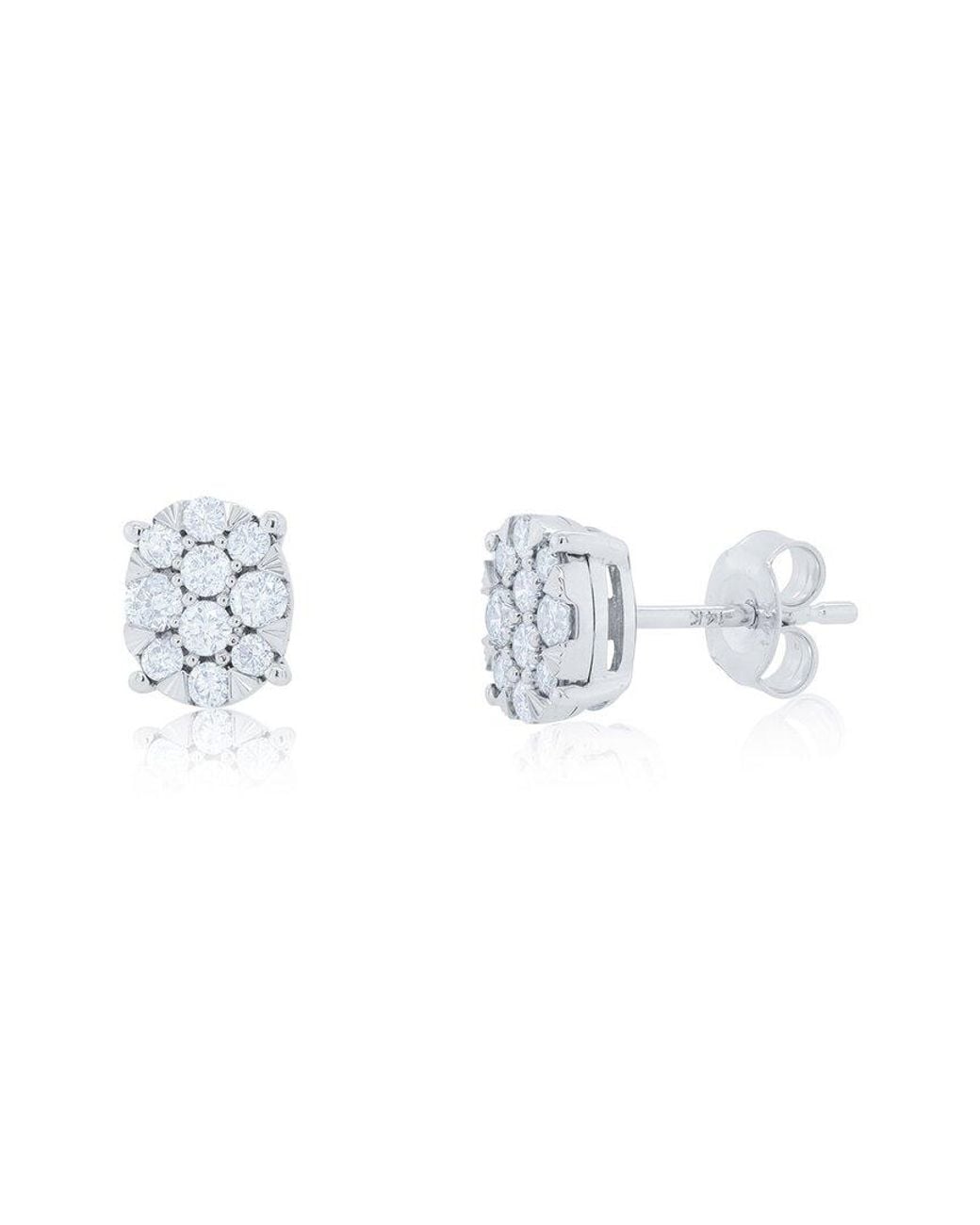 Diana M White 14k 0.52 Ct. Tw. Diamond Earrings