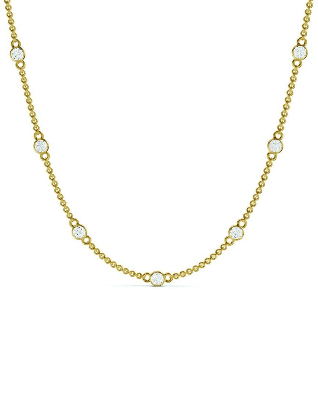 Lab Grown Diamonds Metallic 14K 1.50 Ct. Tw. Lab-Grown Diamond Necklace