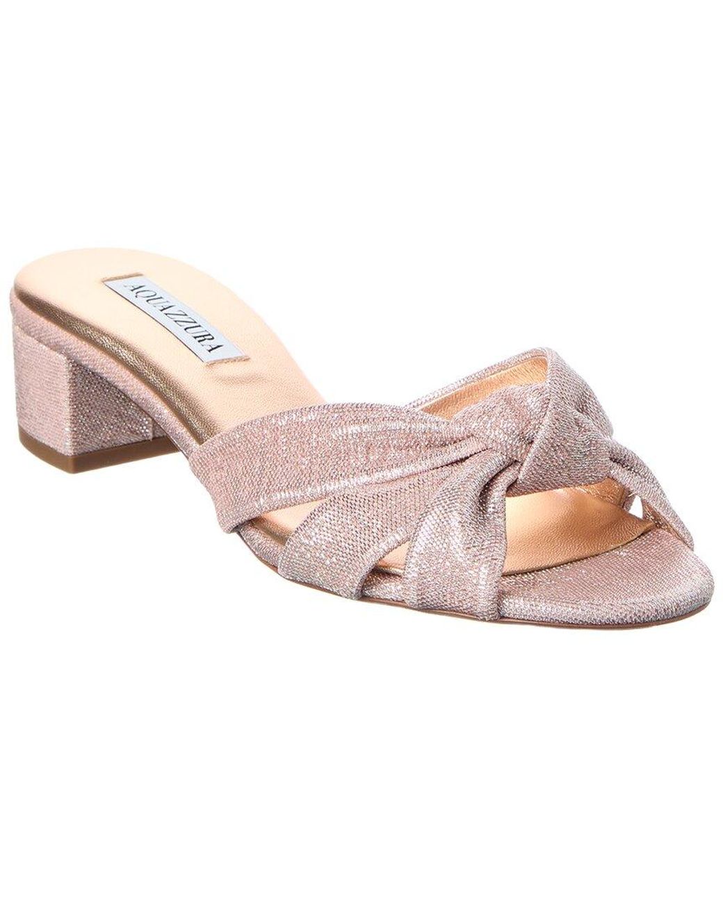 Aquazzura Pink Logo Leather Mule