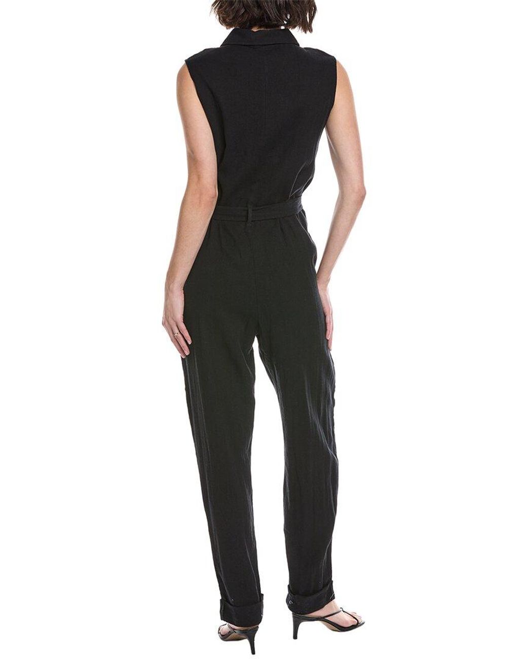 Vitamin A Black Sabina Linen-Blend Jumpsuit
