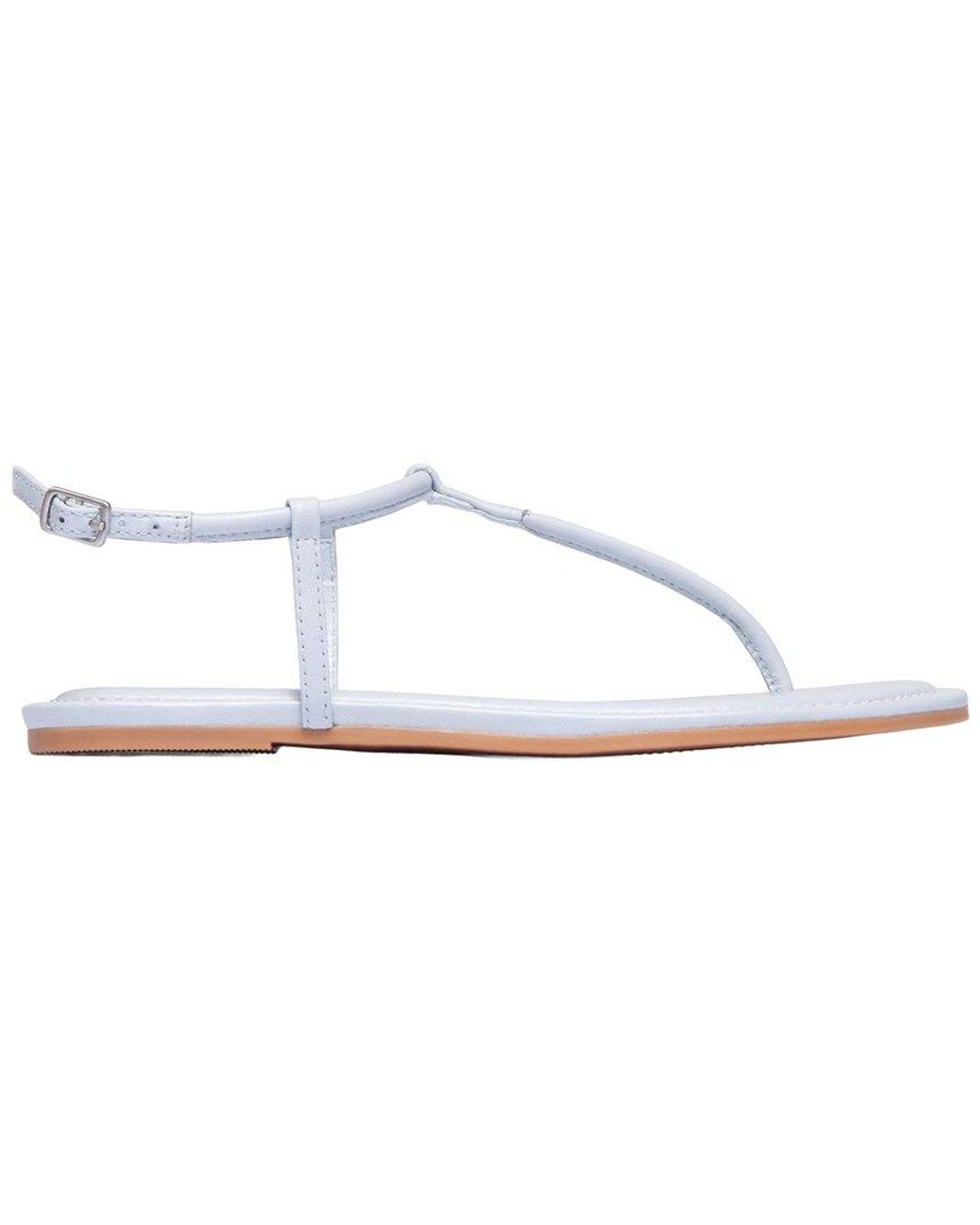 Bernardo White Hercu Leather Flat Sandal