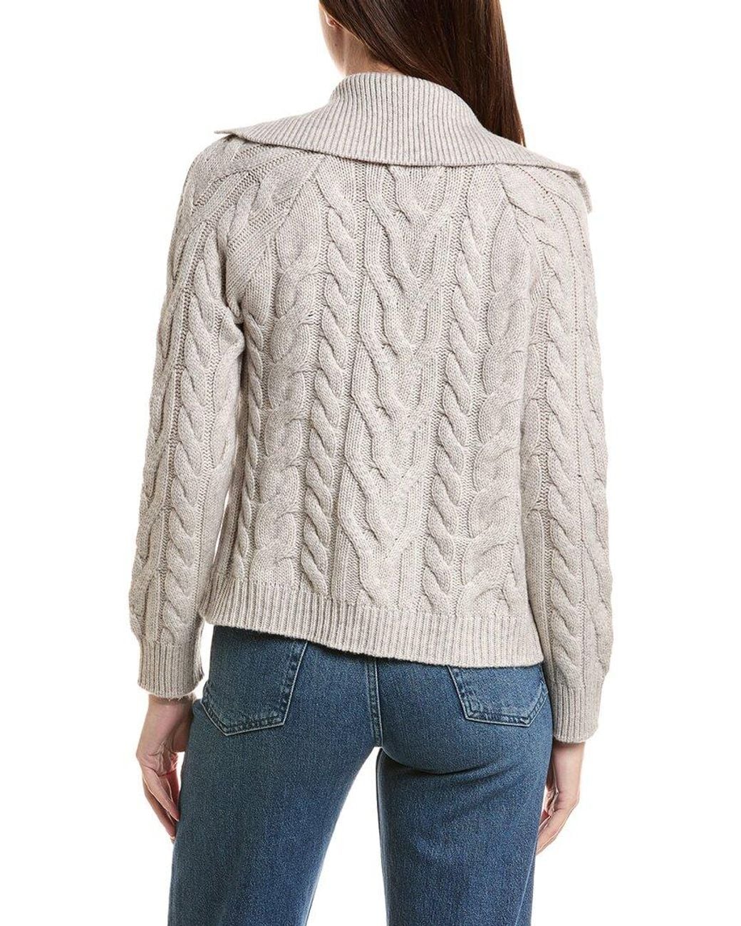 Forte Blue Luxe Cable Wool & Cashmere-Blend Cardigan