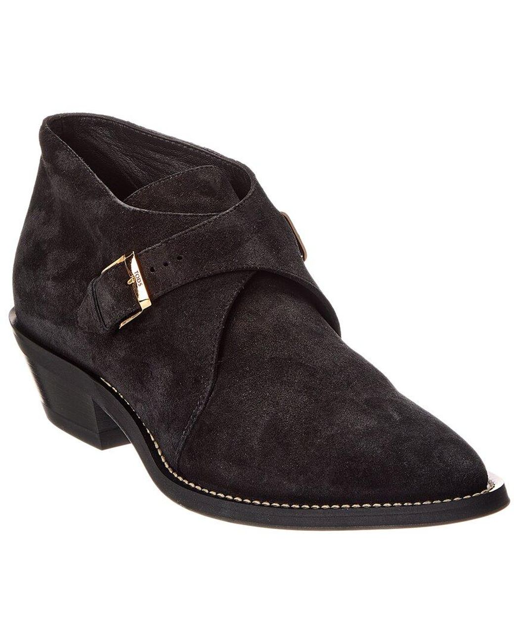 Tod's Black Gomma Suede Bootie