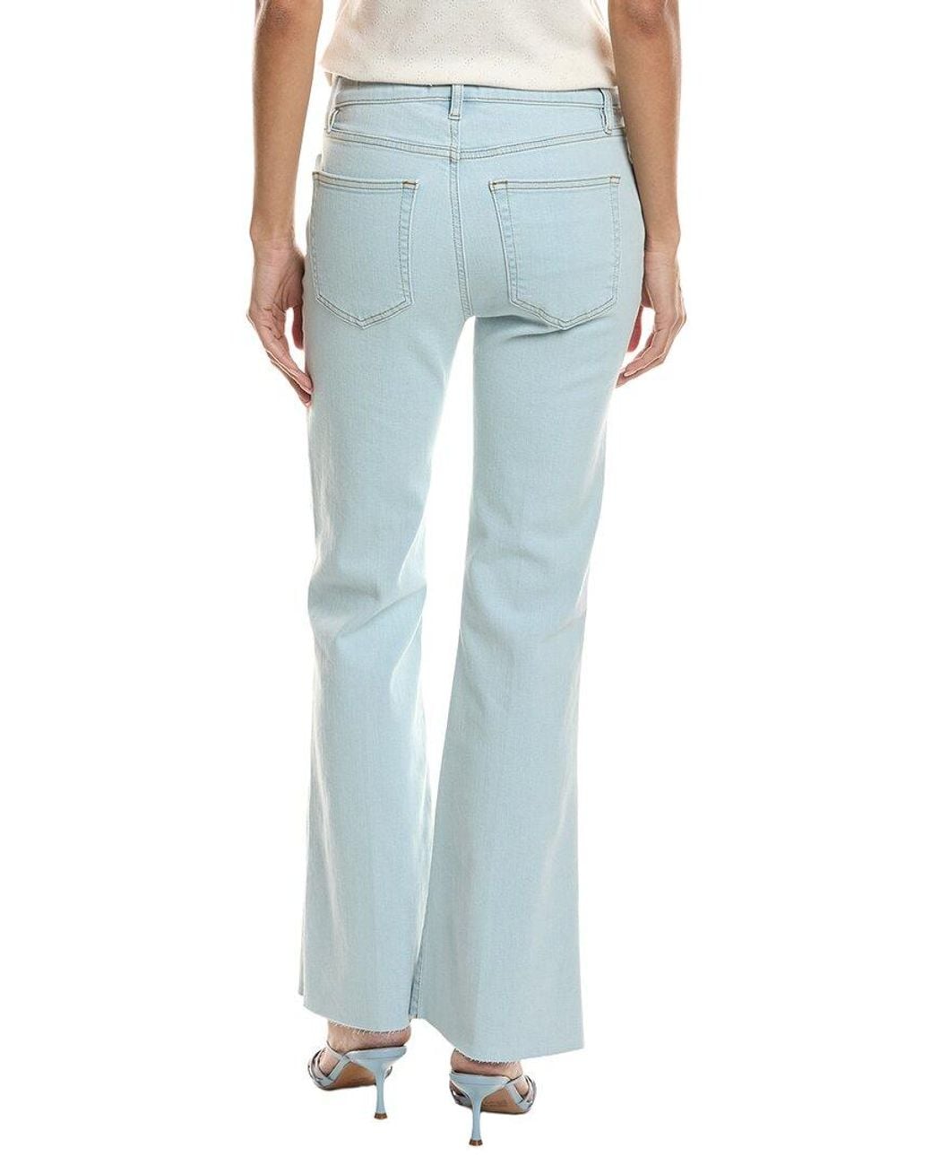 FRAME Blue The Icon Feather Raw After Flare Jean