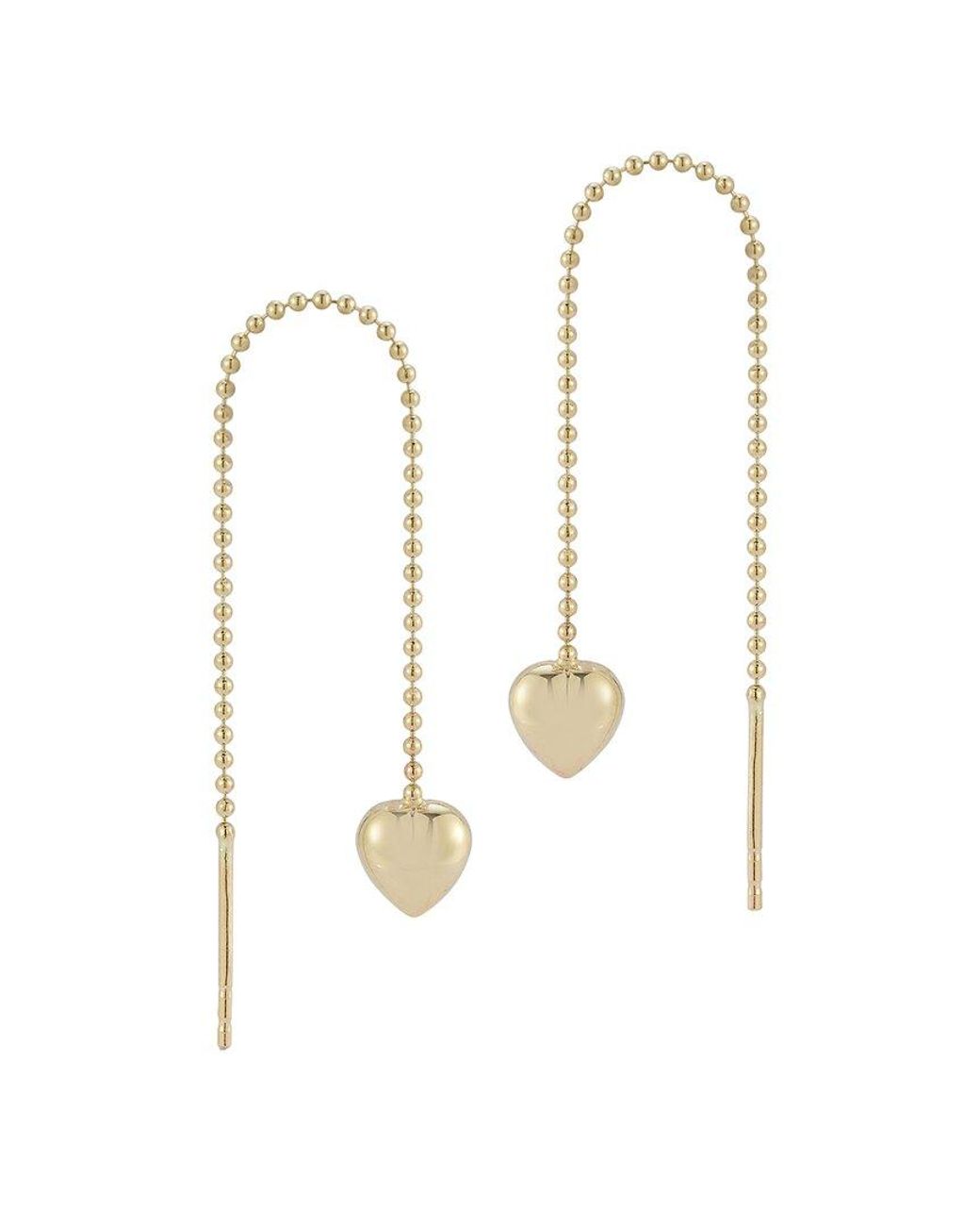 Ember Fine Jewelry White 14k Heart Threader Earrings