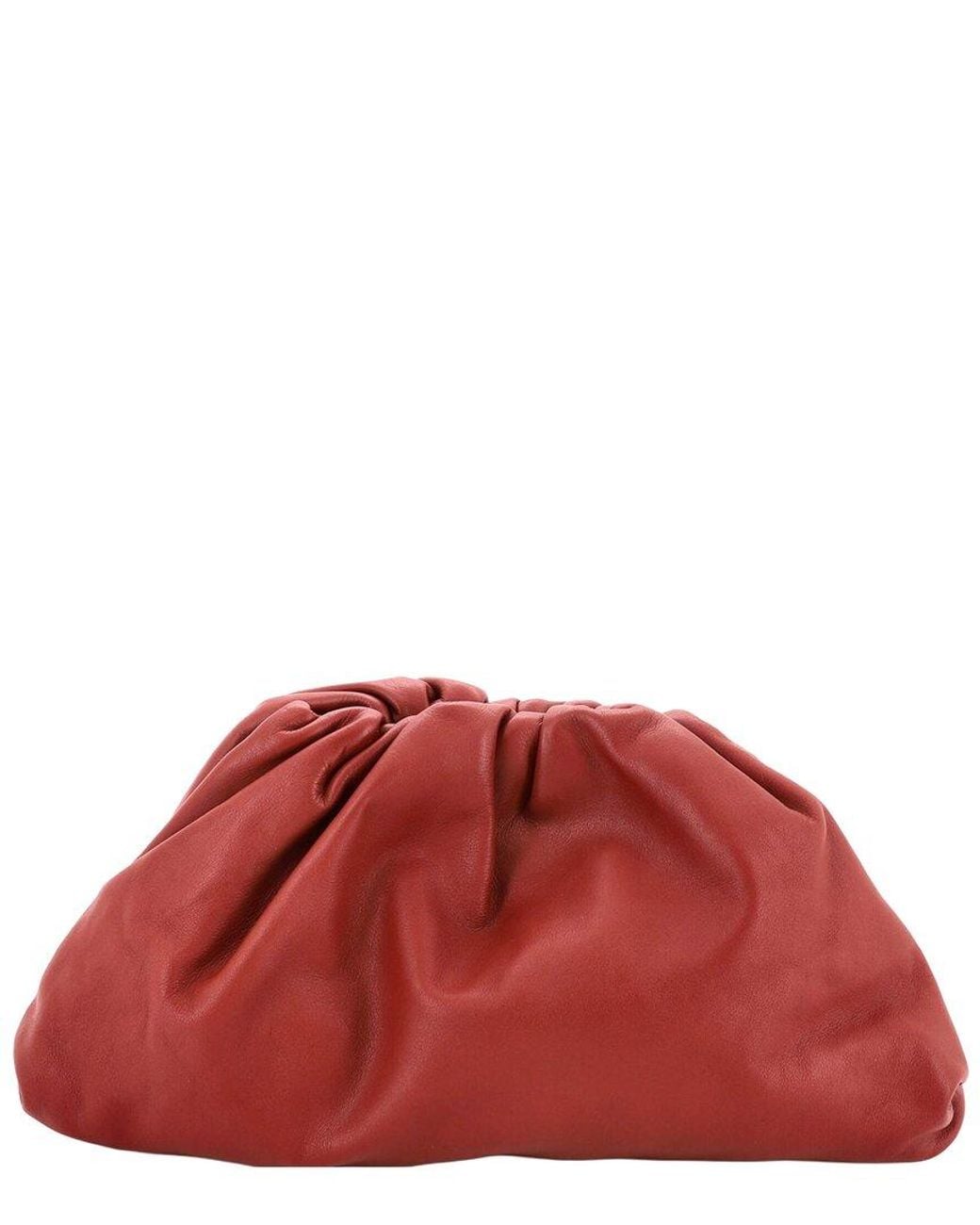 Bottega Veneta Red Burgundy Leather The Pouch Teen (Authentic Pre-Loved)
