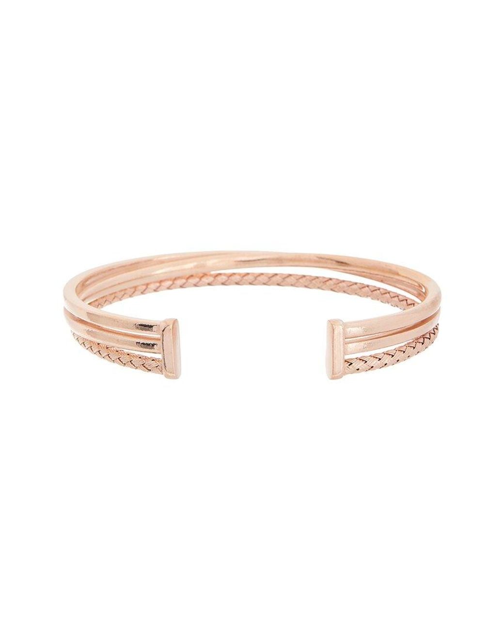 Meshmerise White 18K Rose Plated 0.15 Ct. Tw. Diamond Mesh Bangle