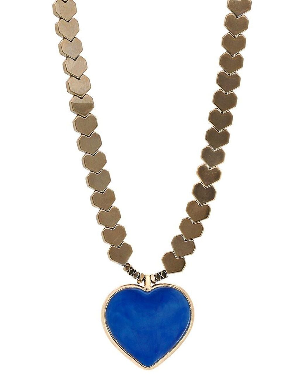 Ebru Jewelry Blue One Of A Kind Plated Hematite Beaded Necklace