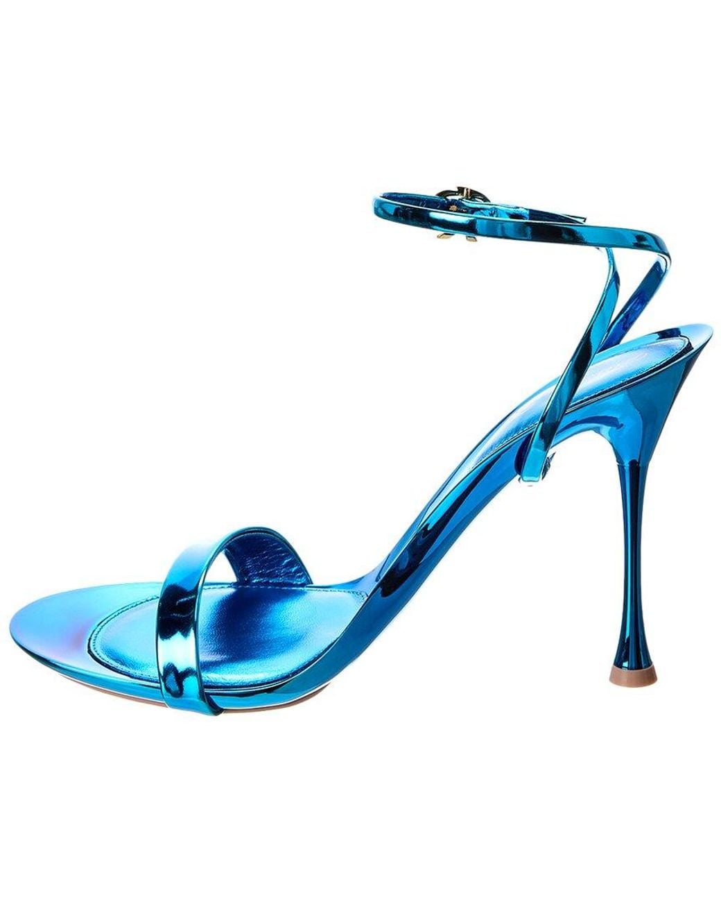 Gianvito Rossi Blue Spice Ribbon 95 Leather Sandal