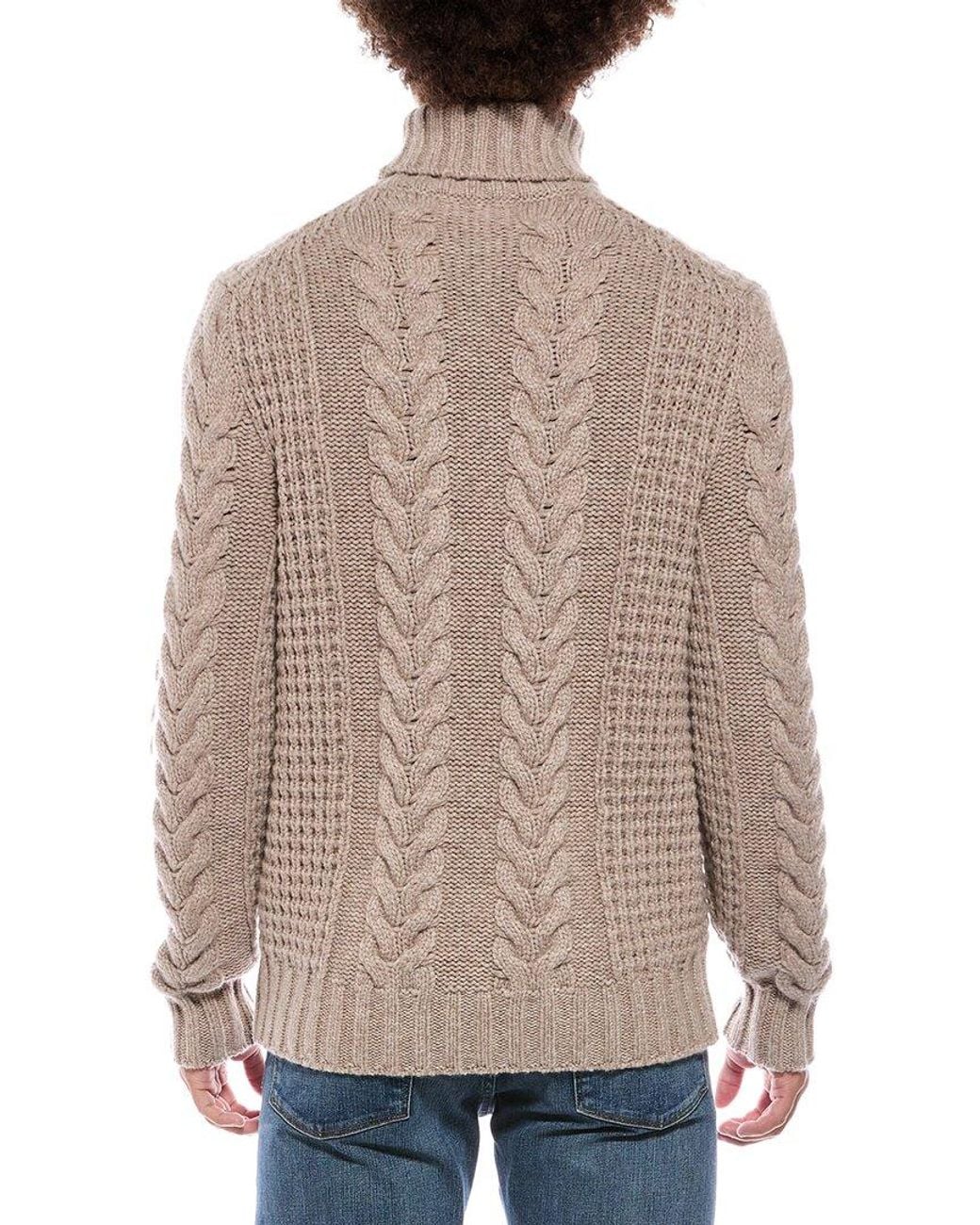 Brunello Cucinelli Natural 100% Cashmere Turtleneck Sweater for men