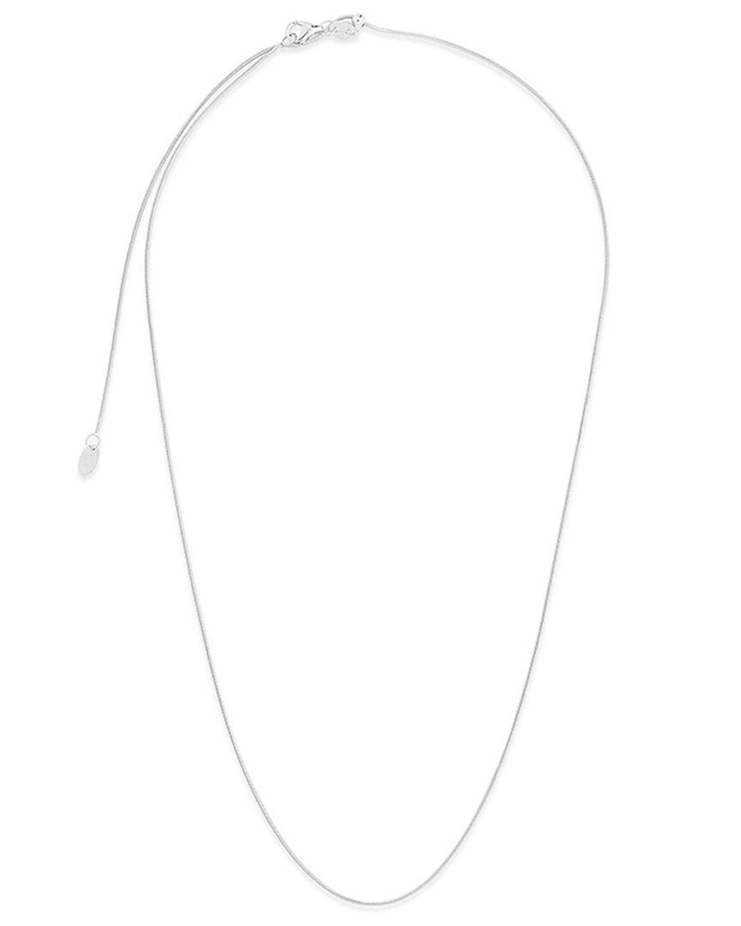 Sterling Forever White Adjustable Snake Chain Necklace