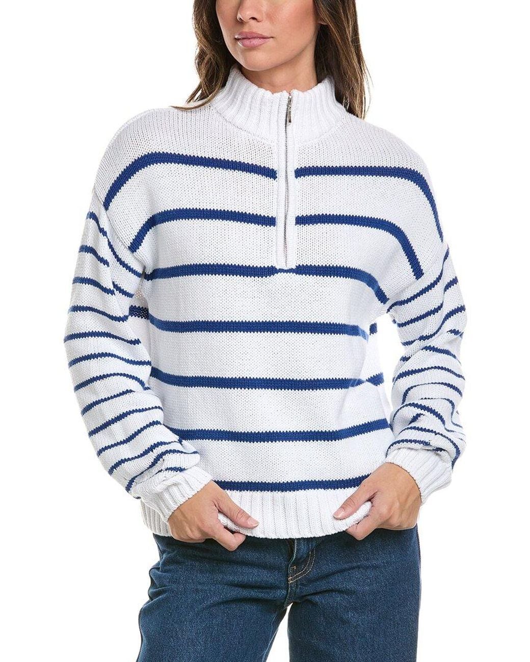 Splendid Blue Zip Front Sweater