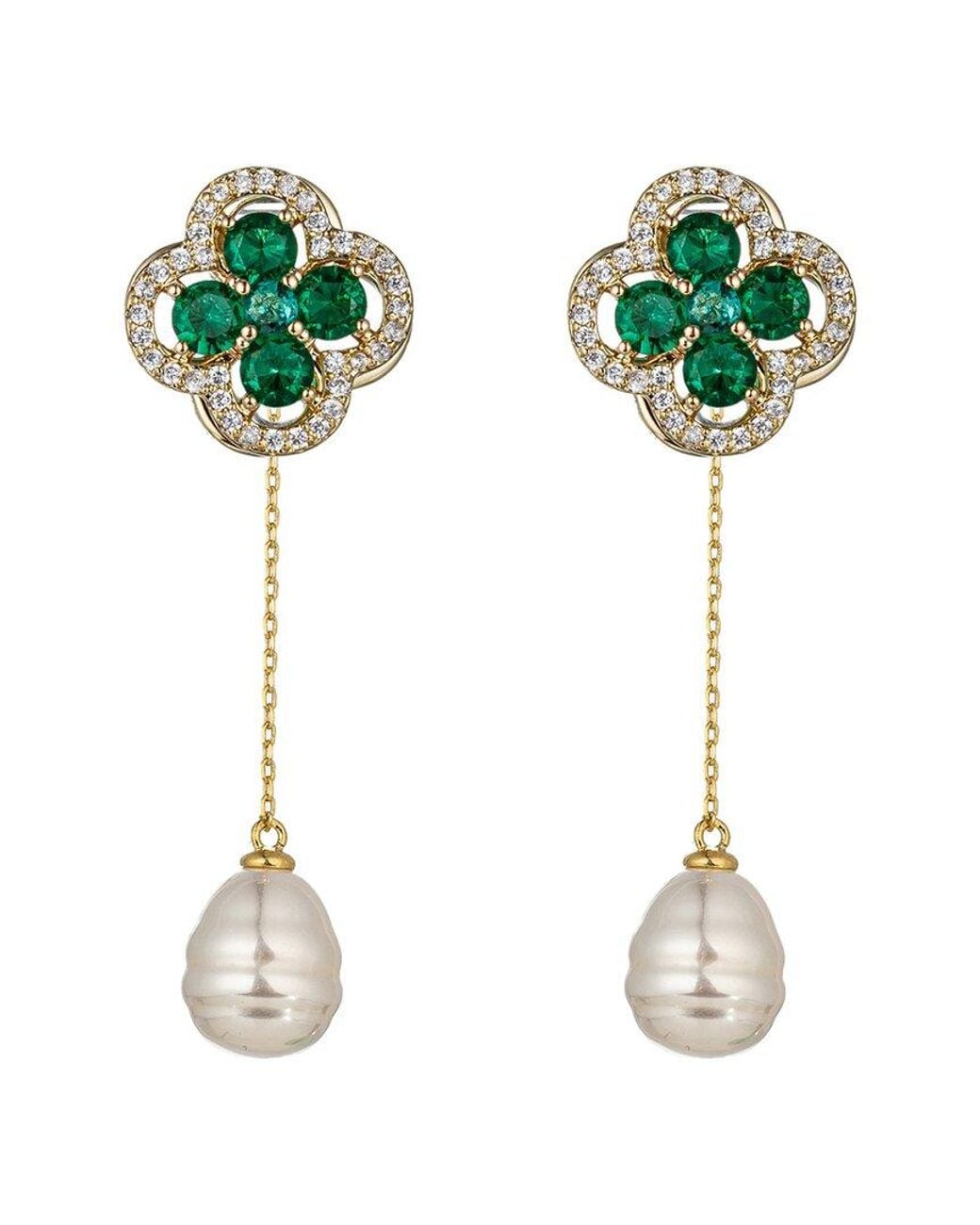 Eye Candy LA Green Cz Drop Earring