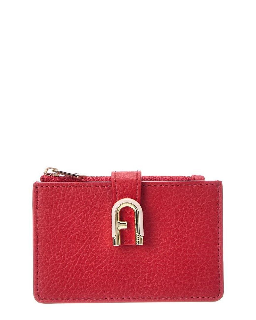Furla Red Idea Leather Card Case