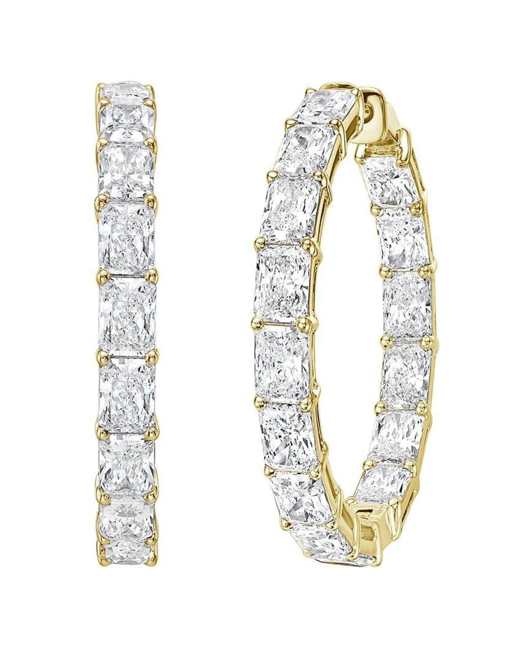 Diana M Metallic Diana M. 14K 10.00 Ct. Tw. Lab-Grown Diamond Hoop Earrings