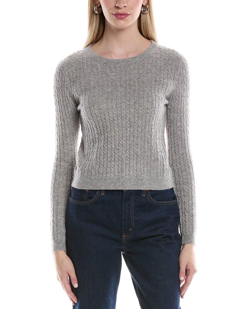 Philosophy Gray Baby Cable Cashmere Sweater