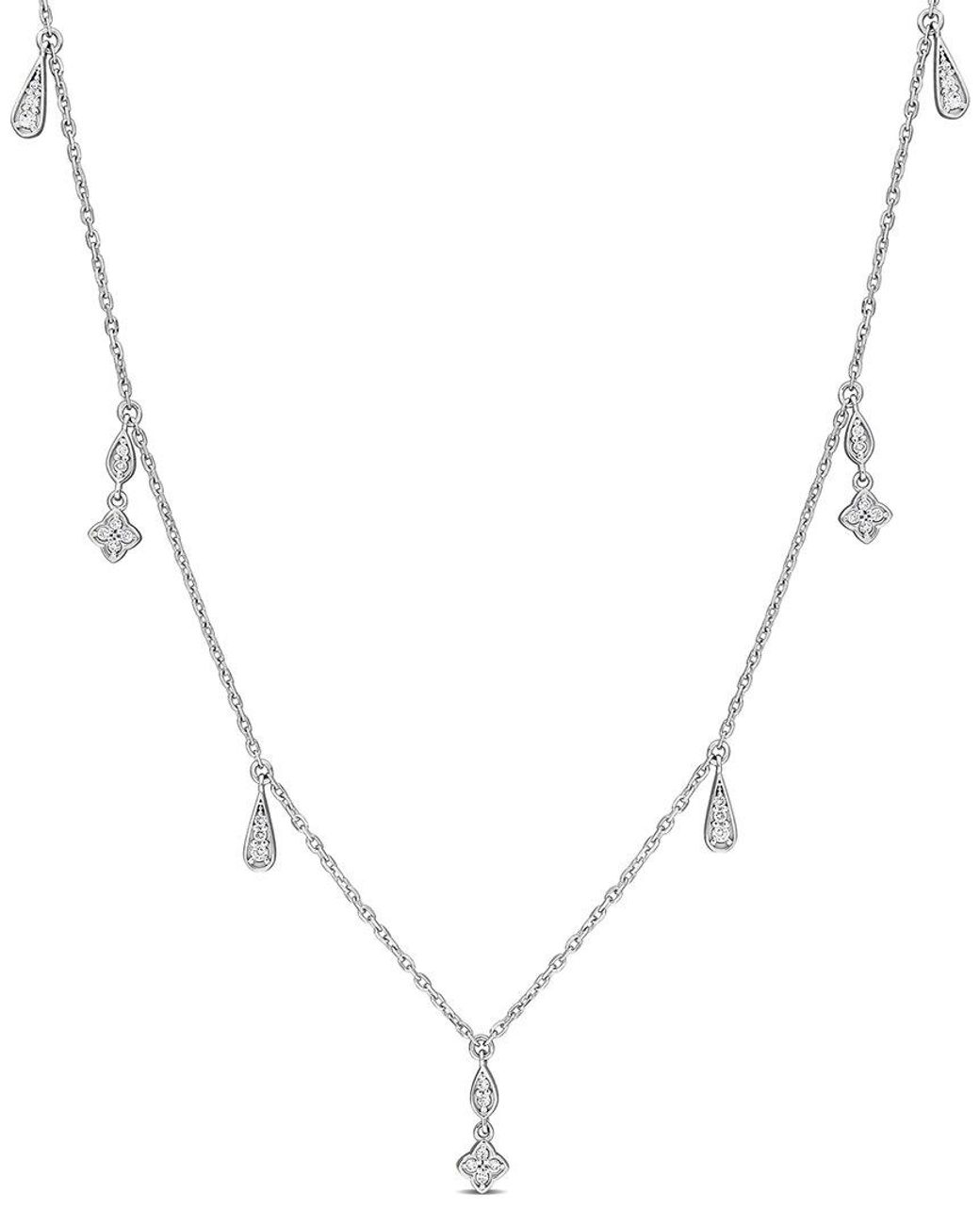 Rina Limor Metallic 14K 0.18 Ct. Tw. Diamond Station Necklace