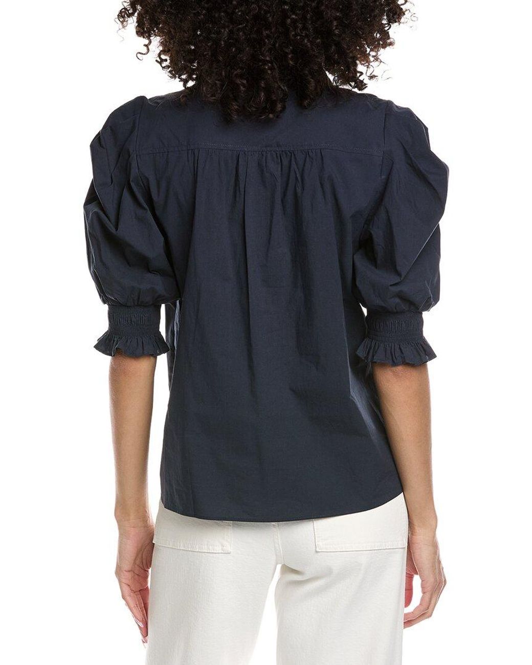 Ramy Brook Blue Corinne Long Sleeve Top