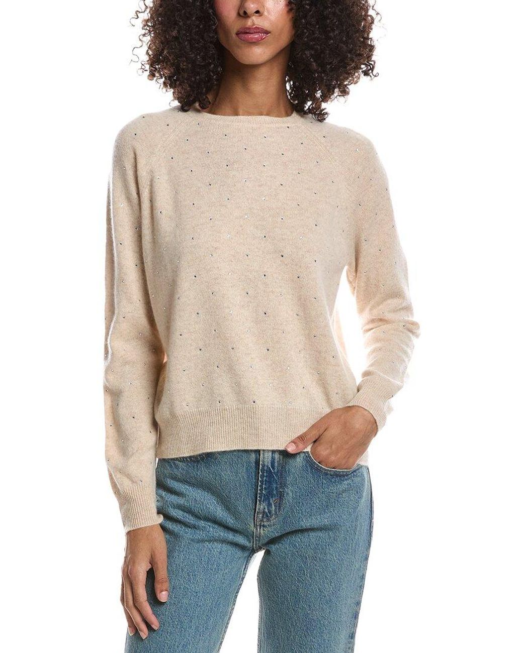 Brodie Cashmere Blue Sparkle Mini 100% Cashmere Sweater