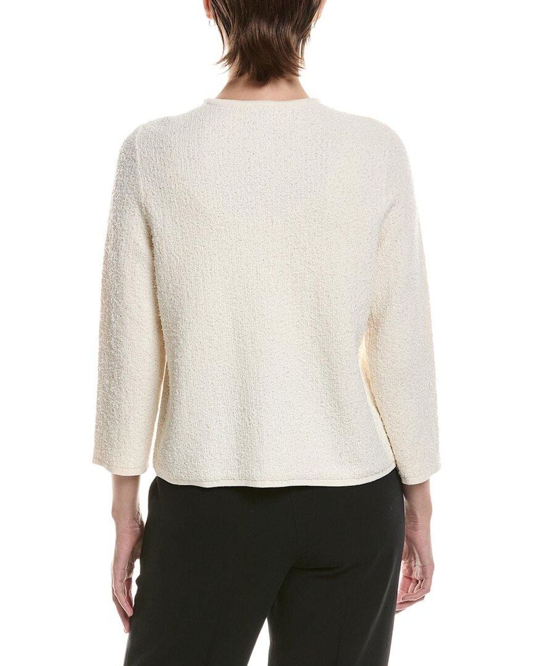 Anne Klein White Texture Stitch Cardigan