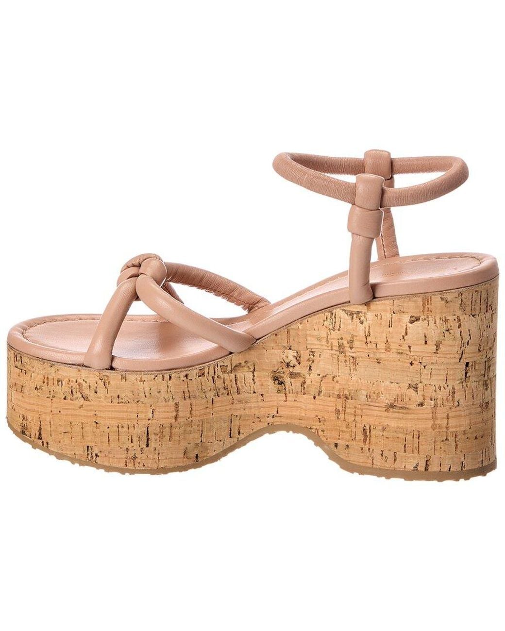 Gianvito Rossi Pink 45 Leather Platform Sandal