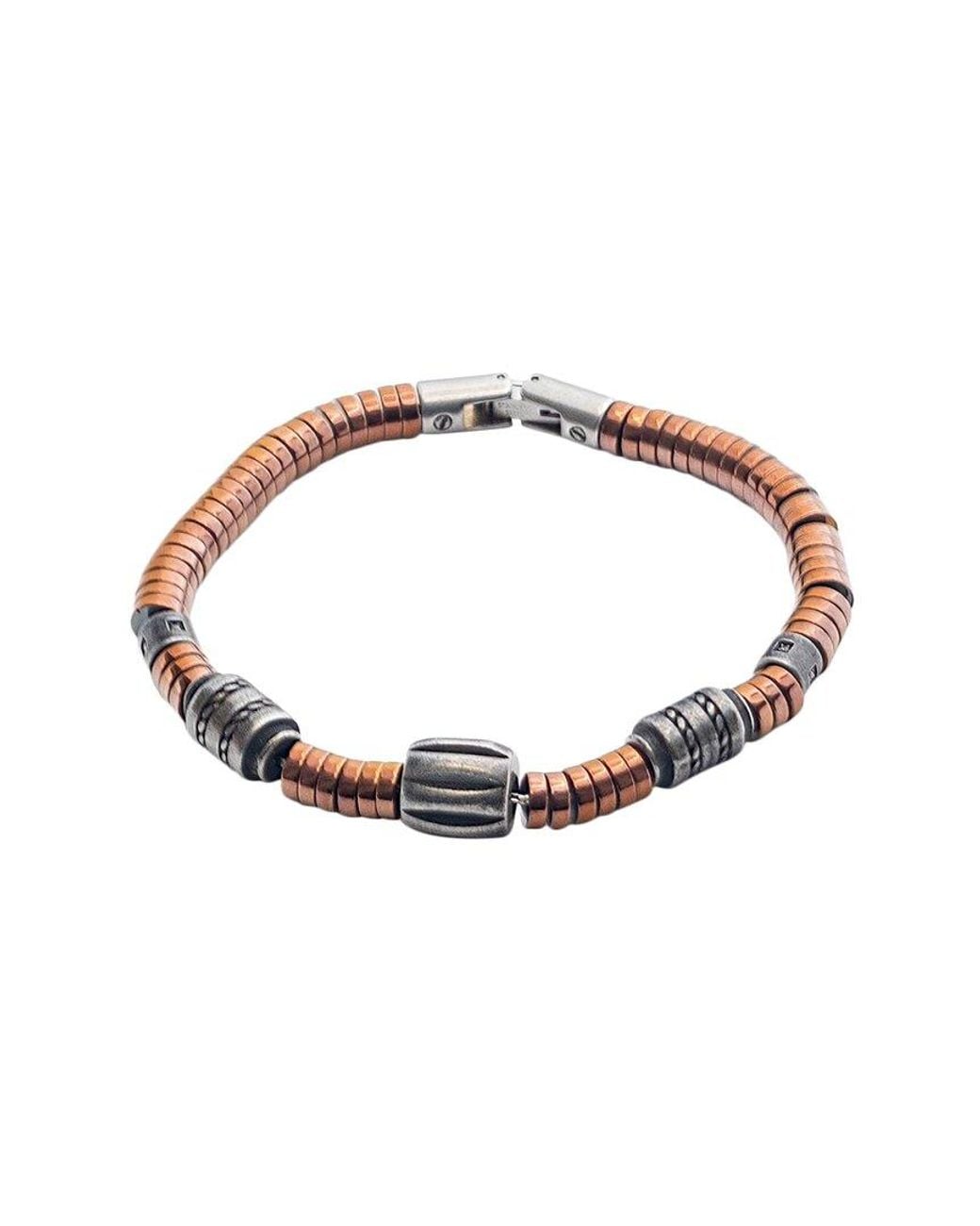 jean claude White Stainless Steel Toggle Bracelet for men