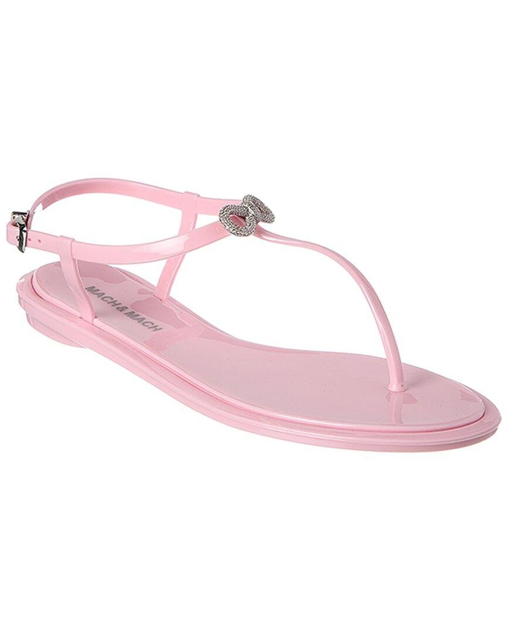 Mach & Mach Pink Double Bow Rubber Thong Sandal
