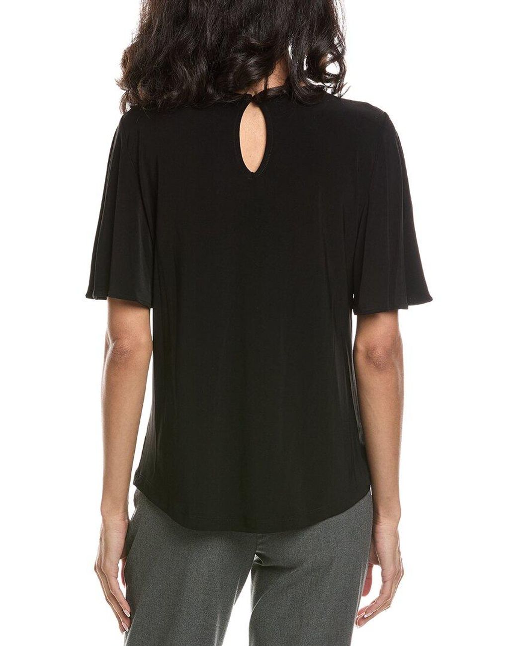 Anne Klein Black Bell Sleeve Top