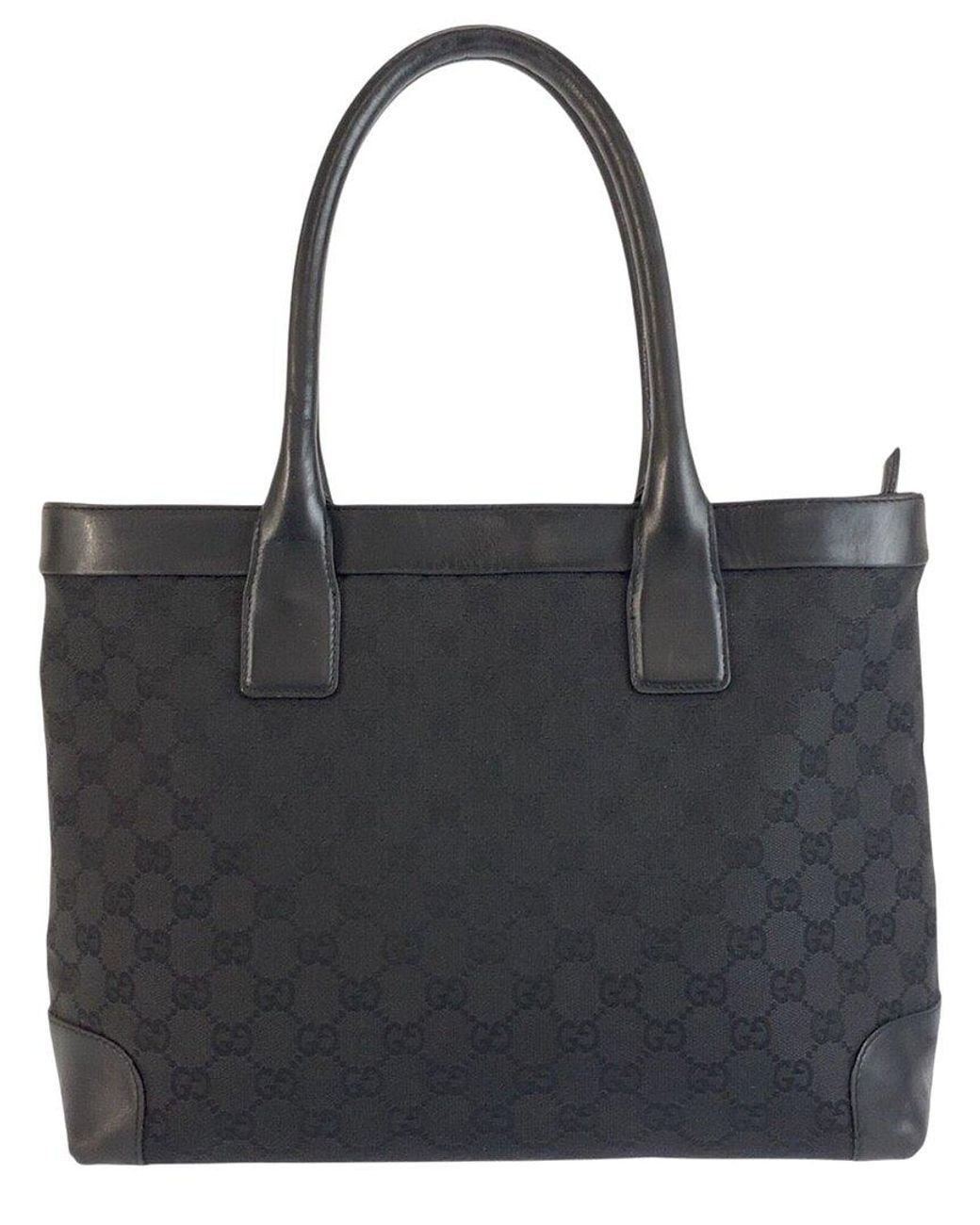 Gucci Black Gg Canvas Handbag (Authentic Pre-Loved)