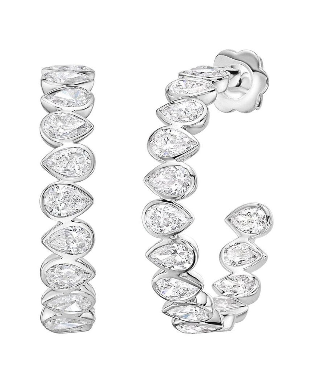 Diana M White Diana M. 14K 6.00 Ct. Tw. Lab-Grown Diamond Hoop Earrings