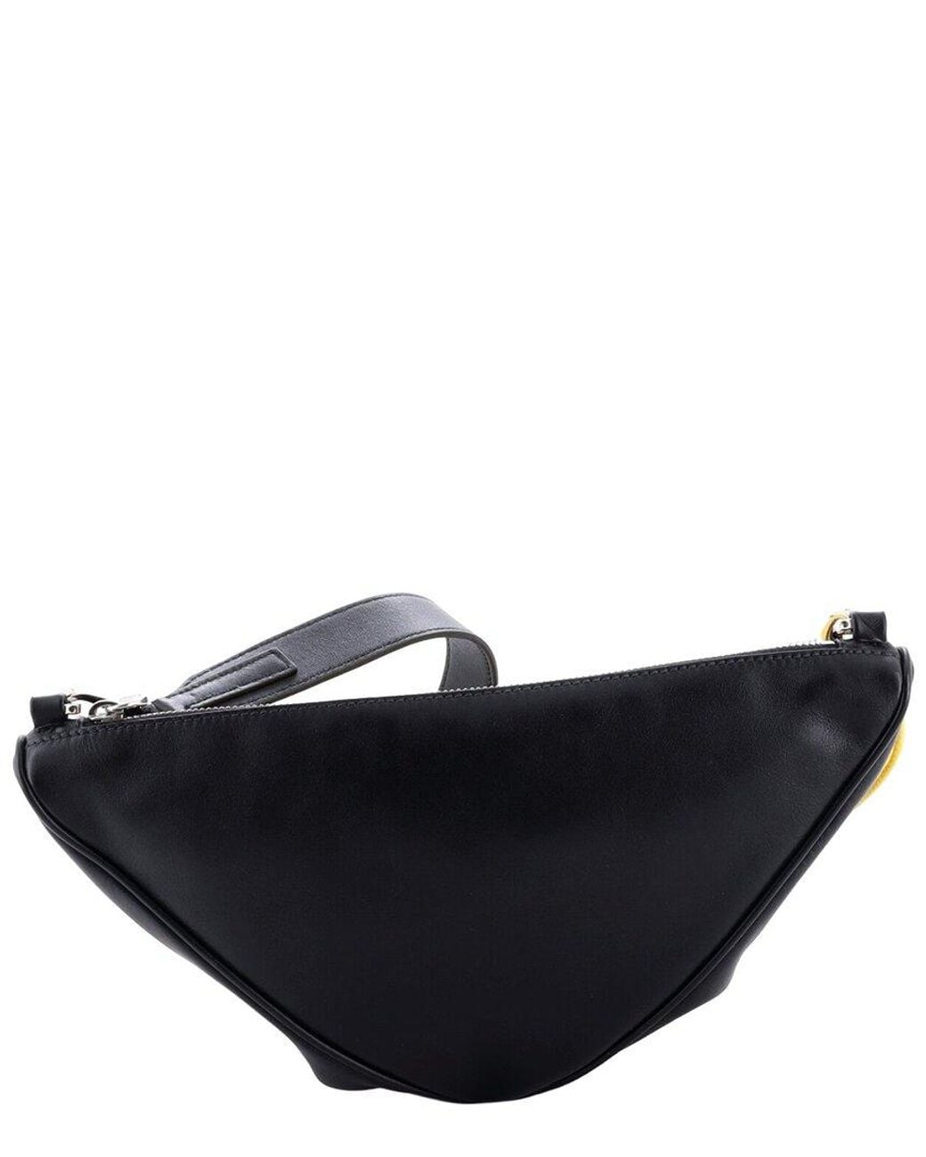 Prada Yellow Saffiano Leather Double Triangle Logo Zip Shoulder Bag (Authentic Pre-Loved)