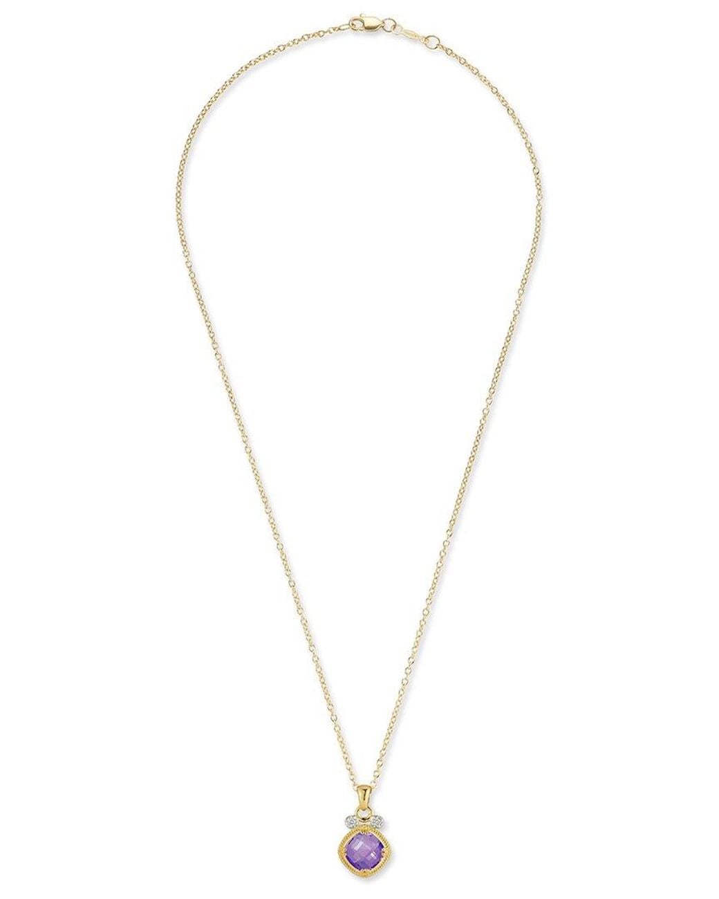 Reiss Metallic 14K 2.07 Ct. Tw. Diamond & Amethyst Necklace